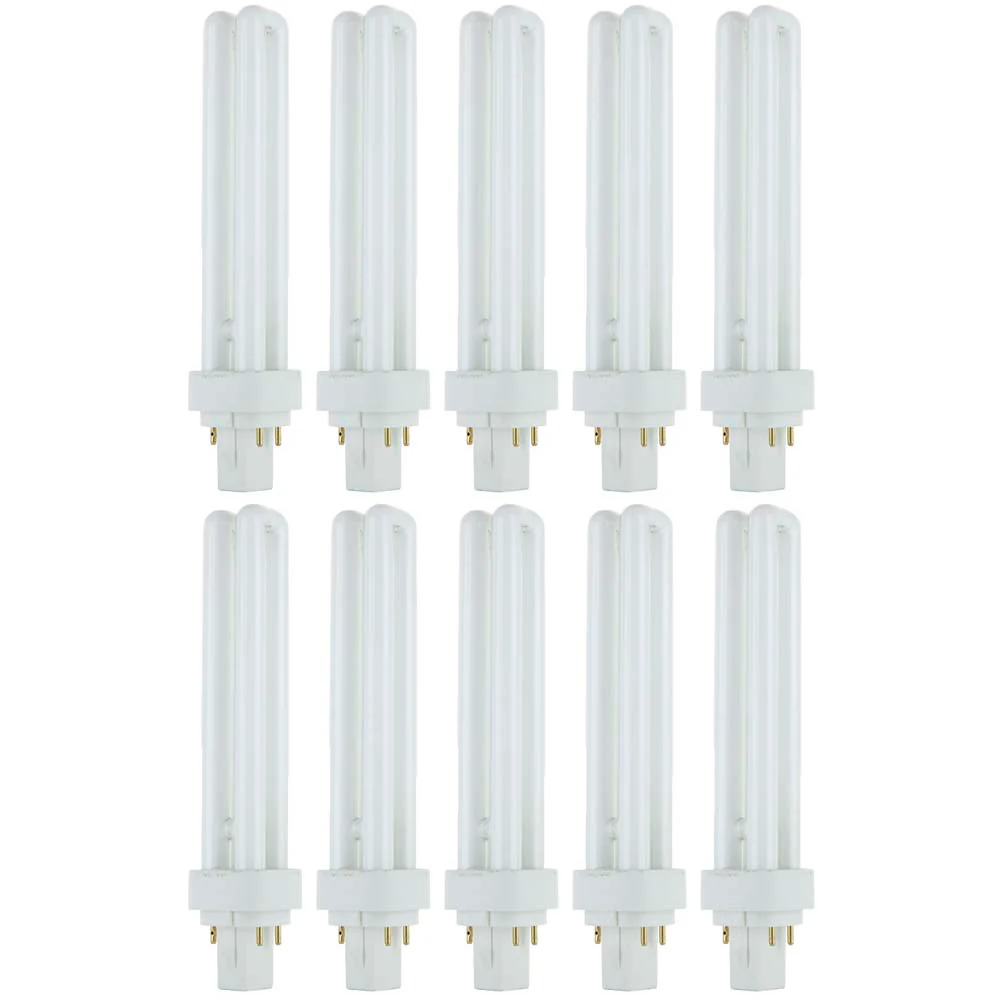 10Pk - Sunlite 26w 3500K PLD 4-Pin Double U-Shaped Twin Tube G24Q-3 Base Bulb