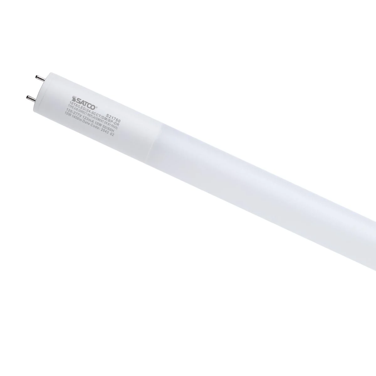 10W T8 LED 24-In CCT Selectable G13 Base Ballast Type A/B 120-277v Tube