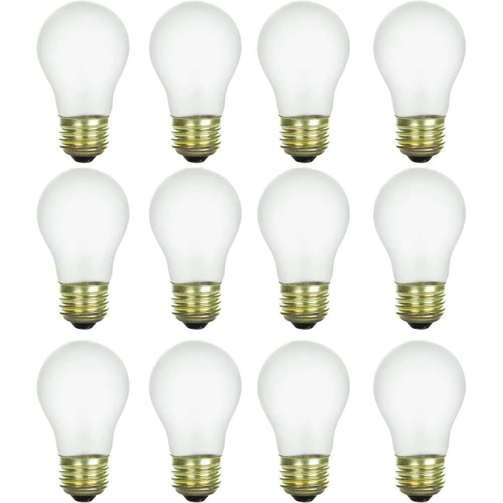 12Pk - Sunlite 40w A15 Incandescent Appliance 120v 2600K Frosted Dimmable Bulb
