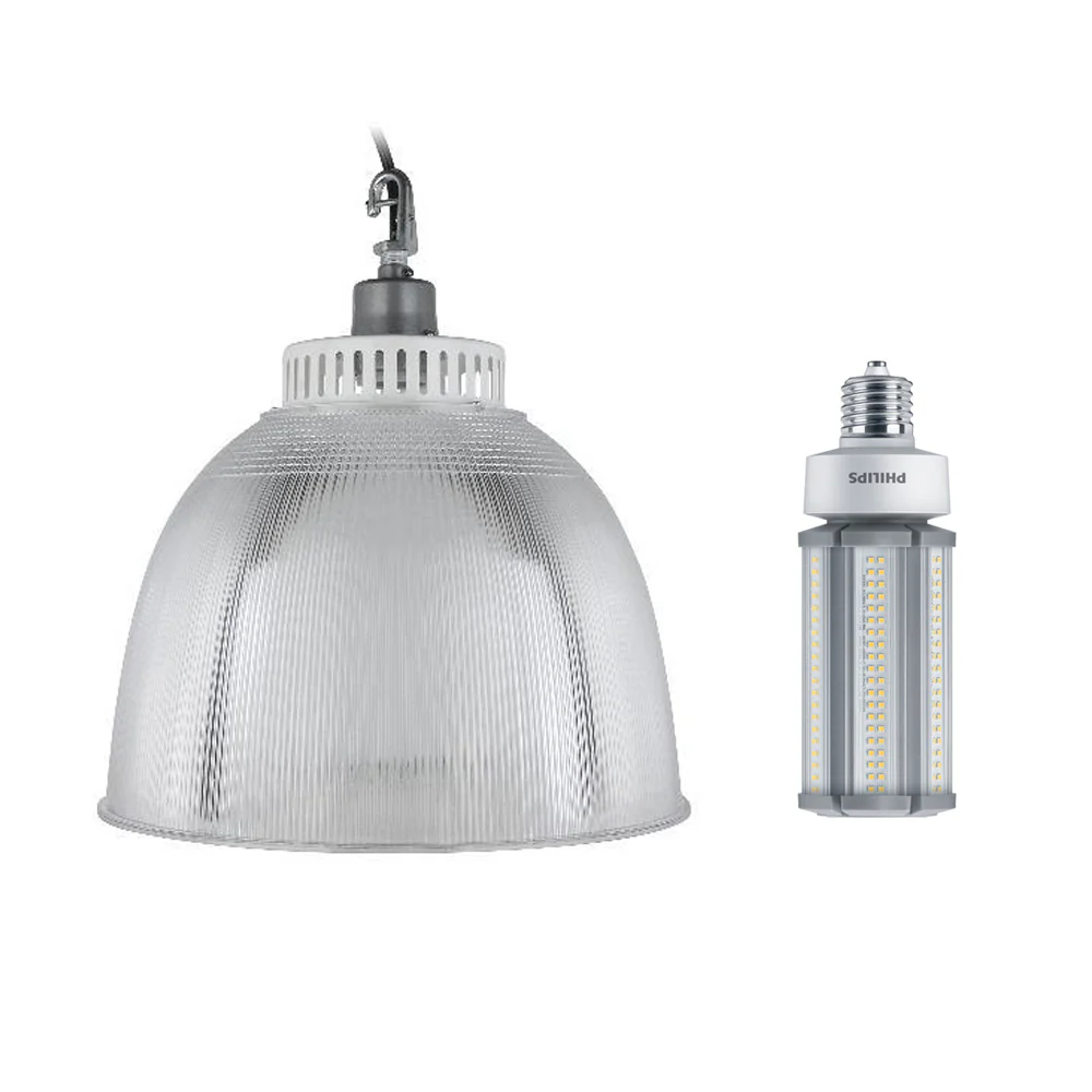 16-in High Bay Fixture E39 base and Acrylic Reflector with Philips 45W LED bulb