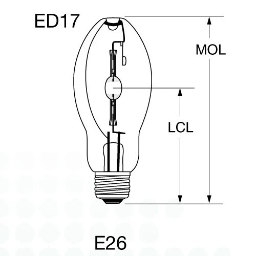 175w MH175/U/M, ED17 Medium base coated, Metal halide bulb - Image 3