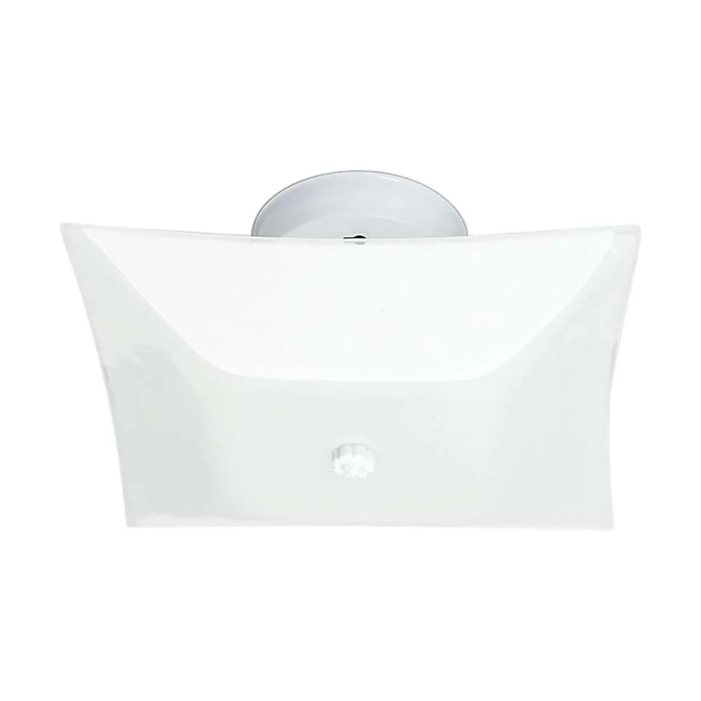 2-Light 12-in Ceiling Fixture White Square in White Finish