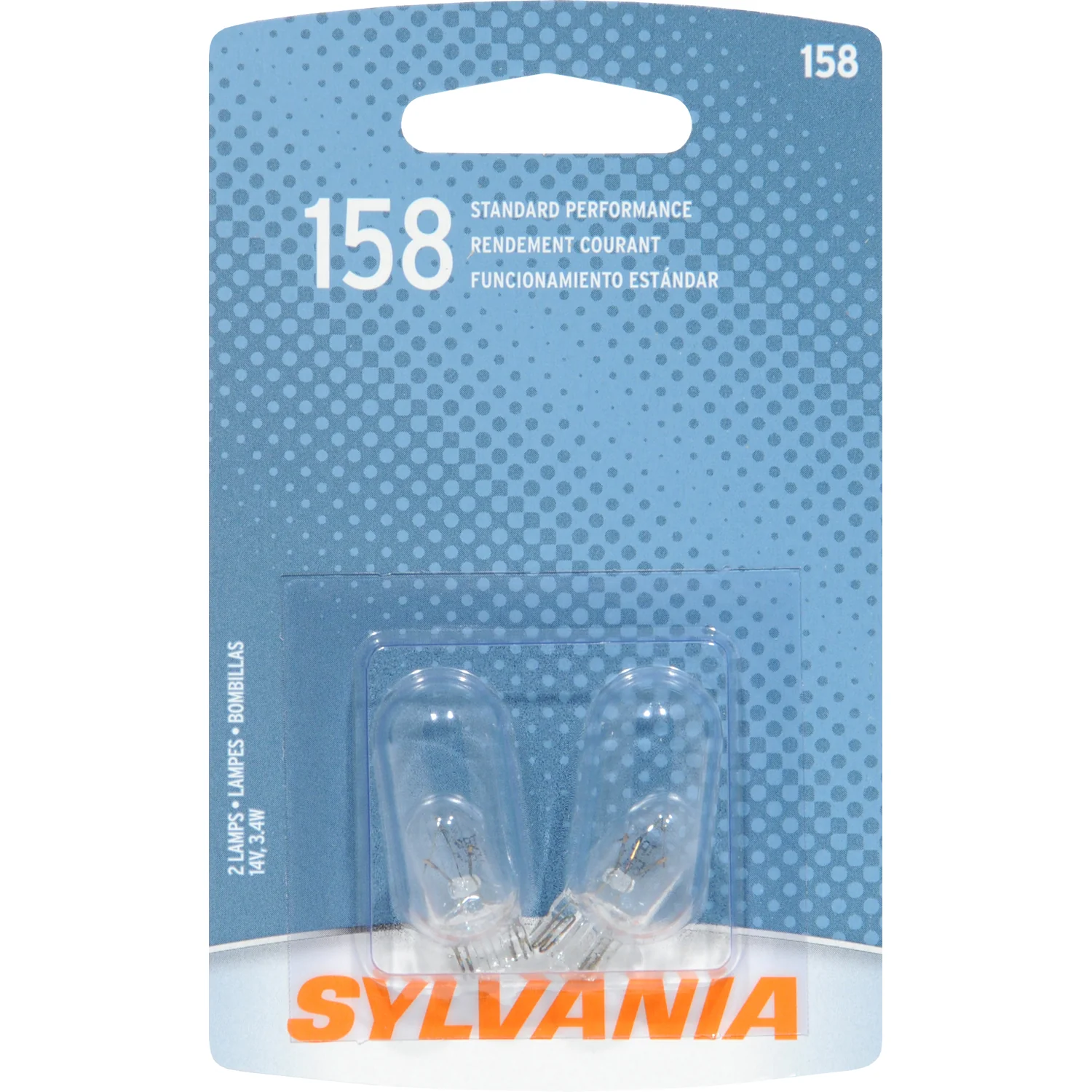 2-PK SYLVANIA 158 Standard Automotive Light Bulb