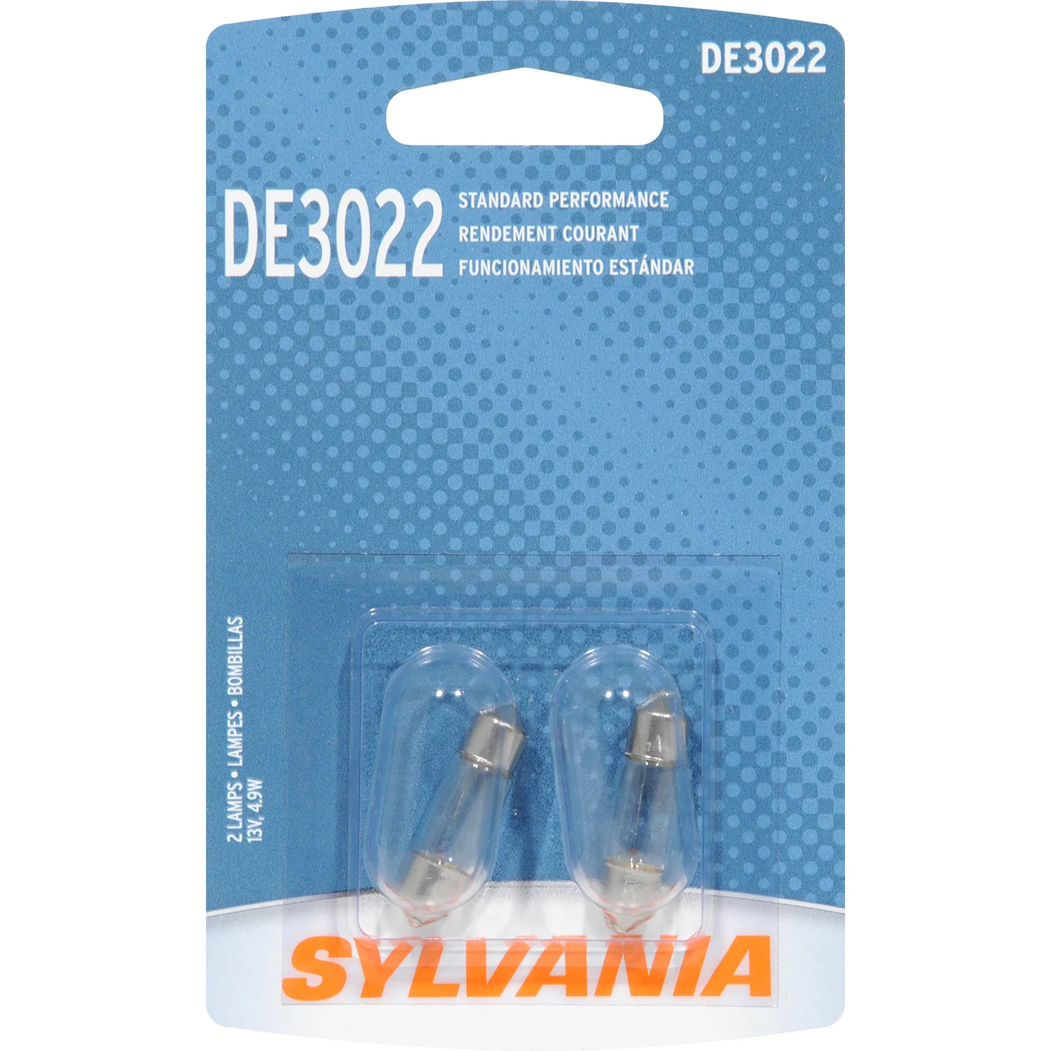 2-PK SYLVANIA DE3022 Standard Automotive Light Bulb