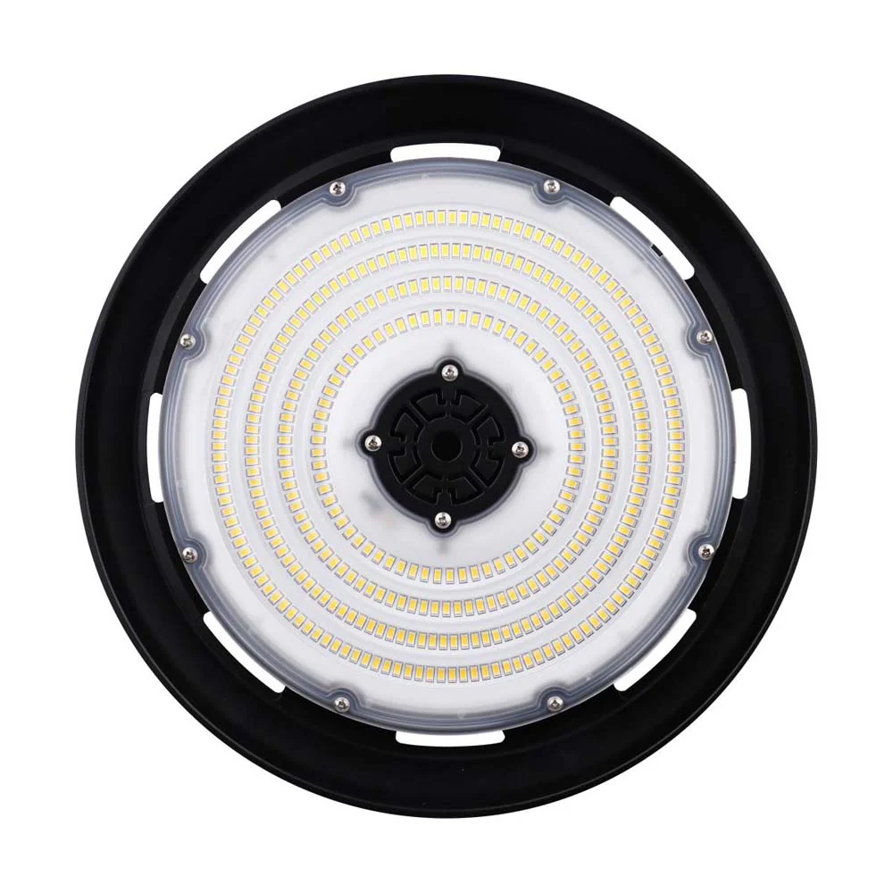 200W UFO LED High Bay 28200 Lumens 4000K 277-480v 0-10V Dimmable Black Finish - Image 3
