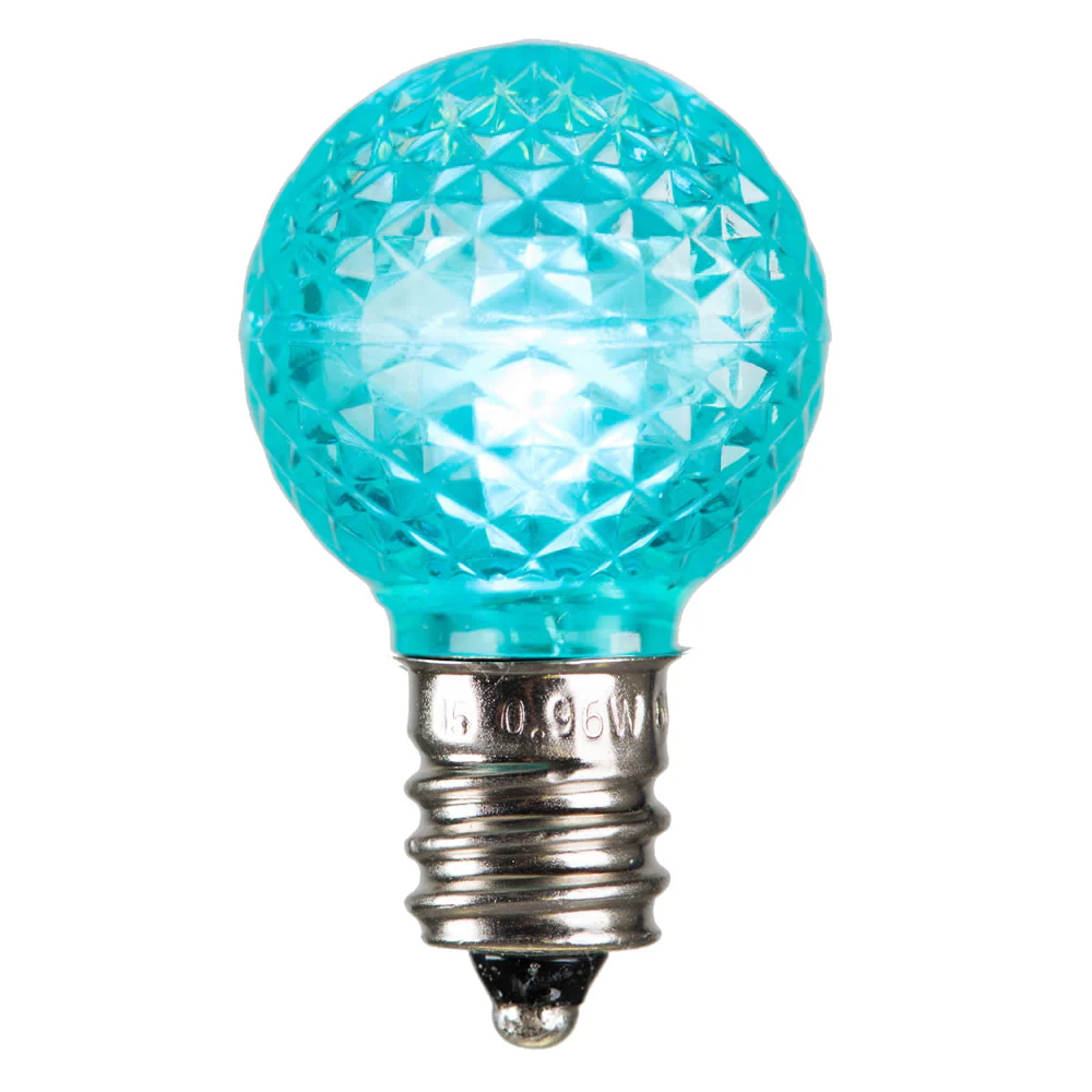 25Pk - Vickerman .38W Teal G30 Faceted E12 LED Bulb