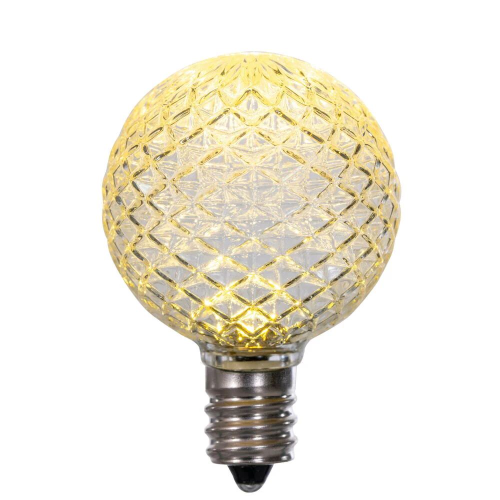 25Pk - Vickerman .38W Warm White G40 Faceted E12 LED Bulb