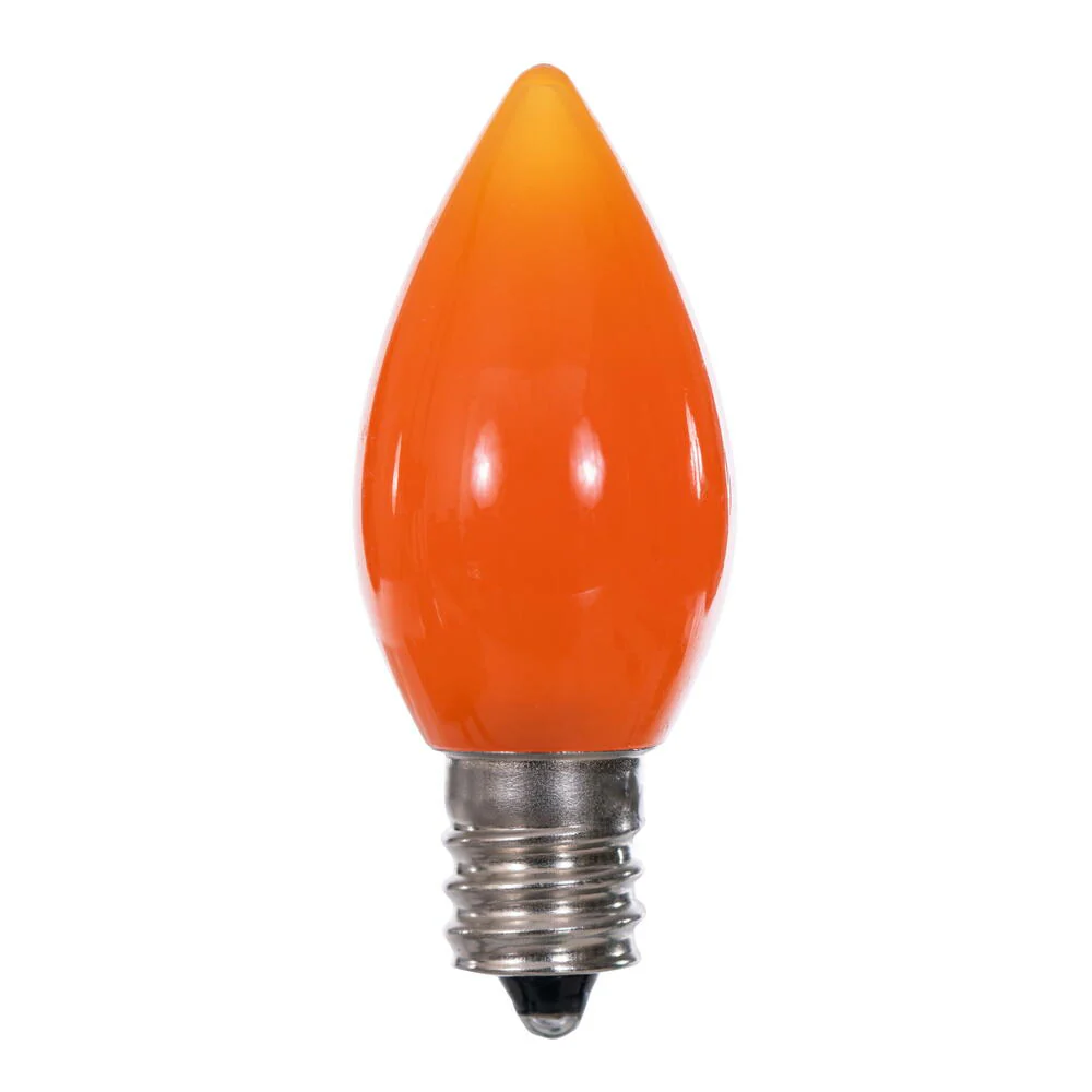 25Pk - Vickerman .6W C7 Ceramic LED 3 diodes Orange Light Bulb 120v - Image 3