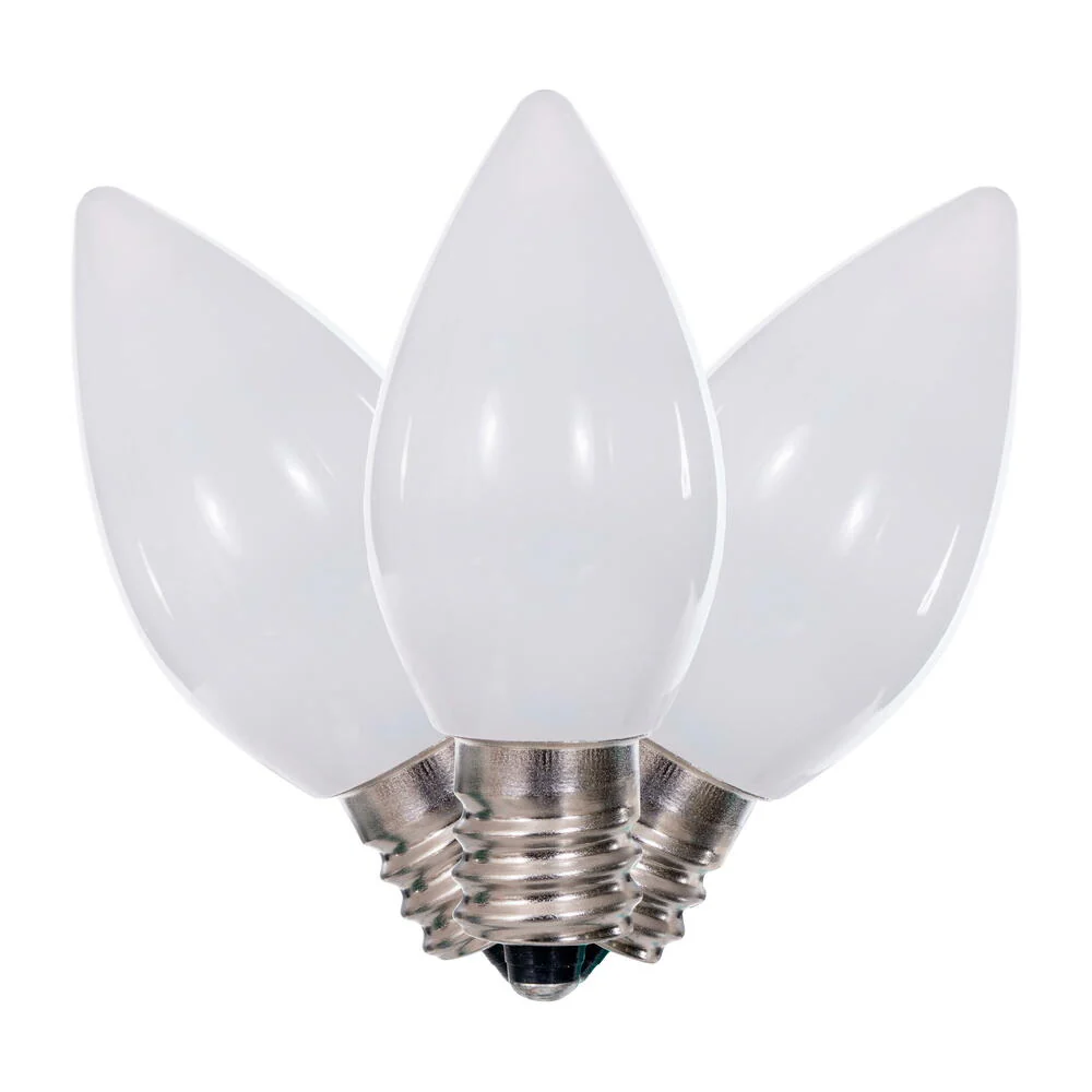 25Pk - Vickerman .6W C7 Ceramic LED Cool White Light Bulb 120v - Image 4