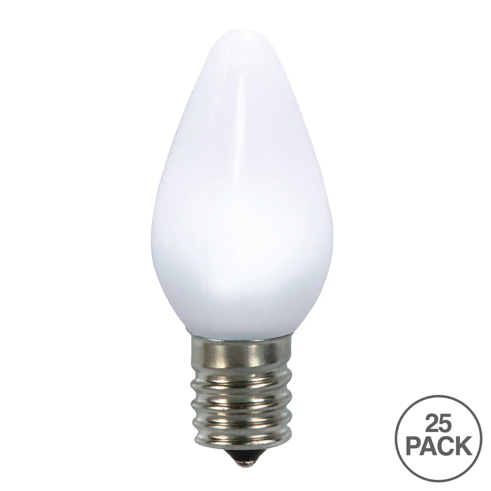 25Pk - Vickerman .6W C7 Ceramic LED Pure White Light Bulb 120v - Image 2