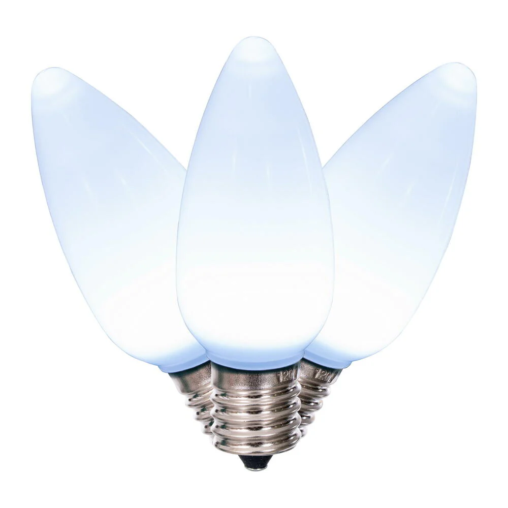 25Pk - Vickerman .8W C9 Ceramic LED Cool White Light Bulb 120v - Image 2