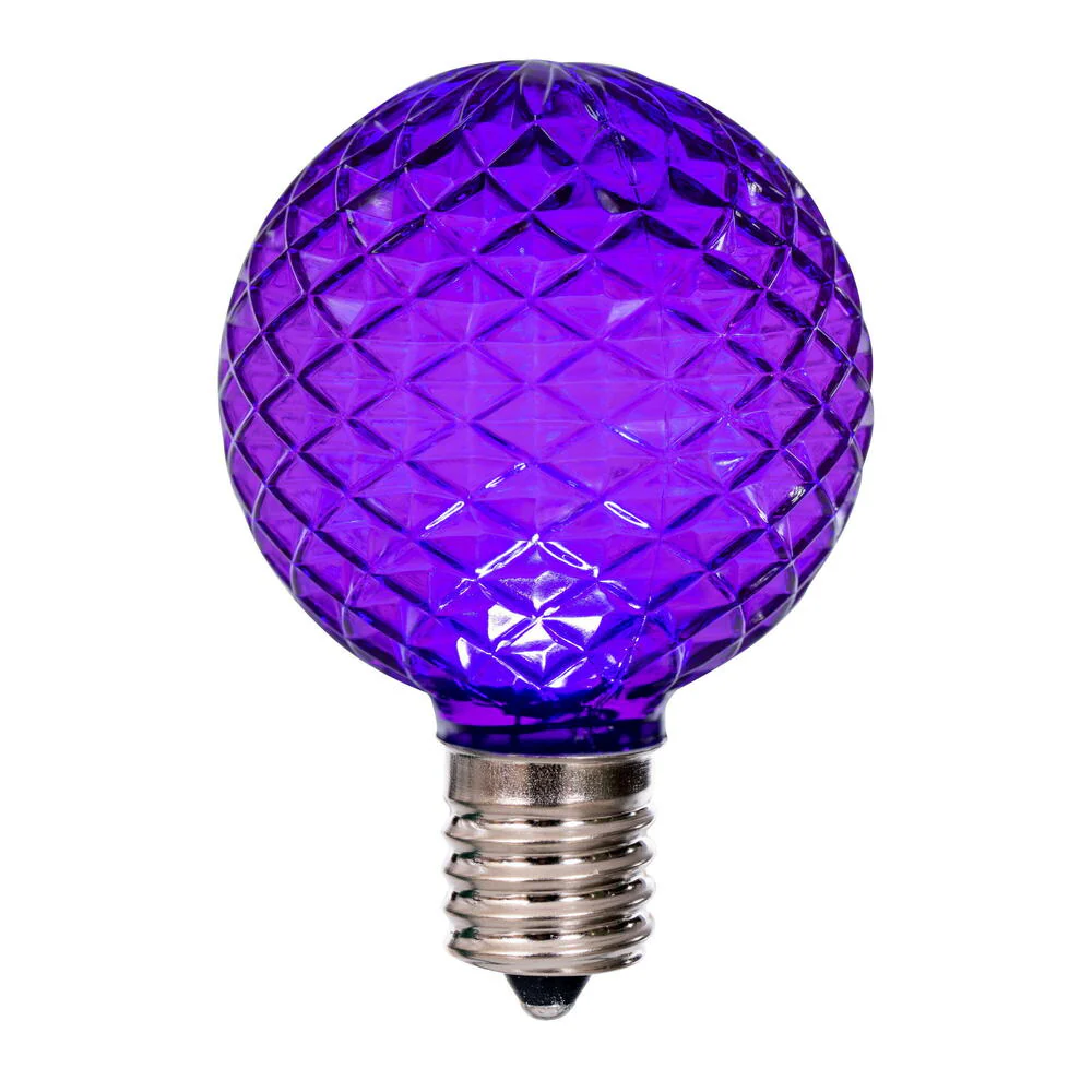 25Pk - Vickerman Purple Faceted G50 LED Replacement Bulb