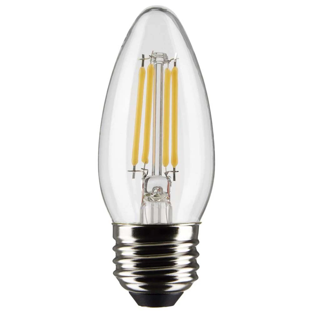 2Pk - 5.5W B11 LED Clear Medium Base 2700K 500 Lumens 120v