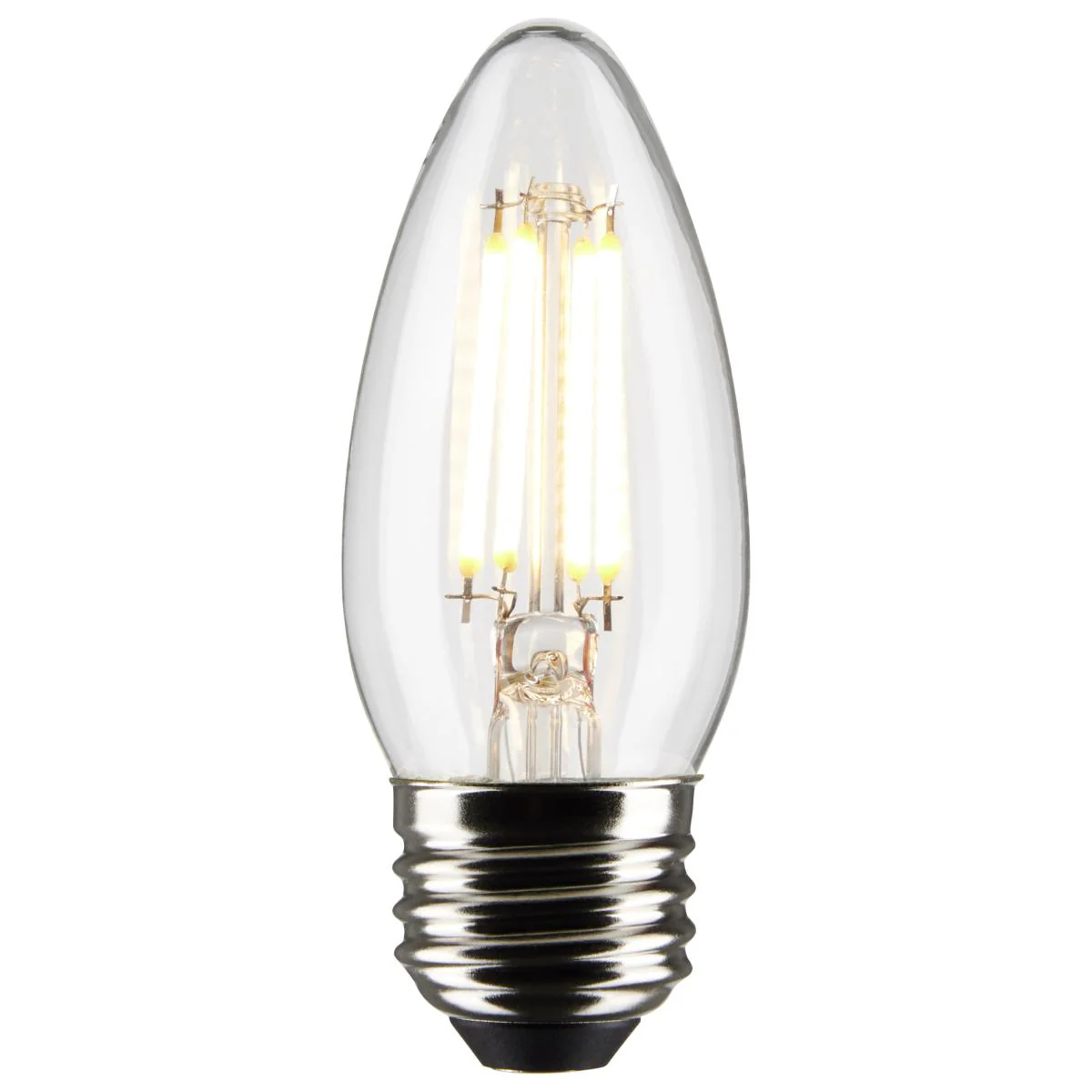 2Pk - Satco 4w B11 LED E26 Medium Base 5000K 120v Clear Finish Bulb - Image 2
