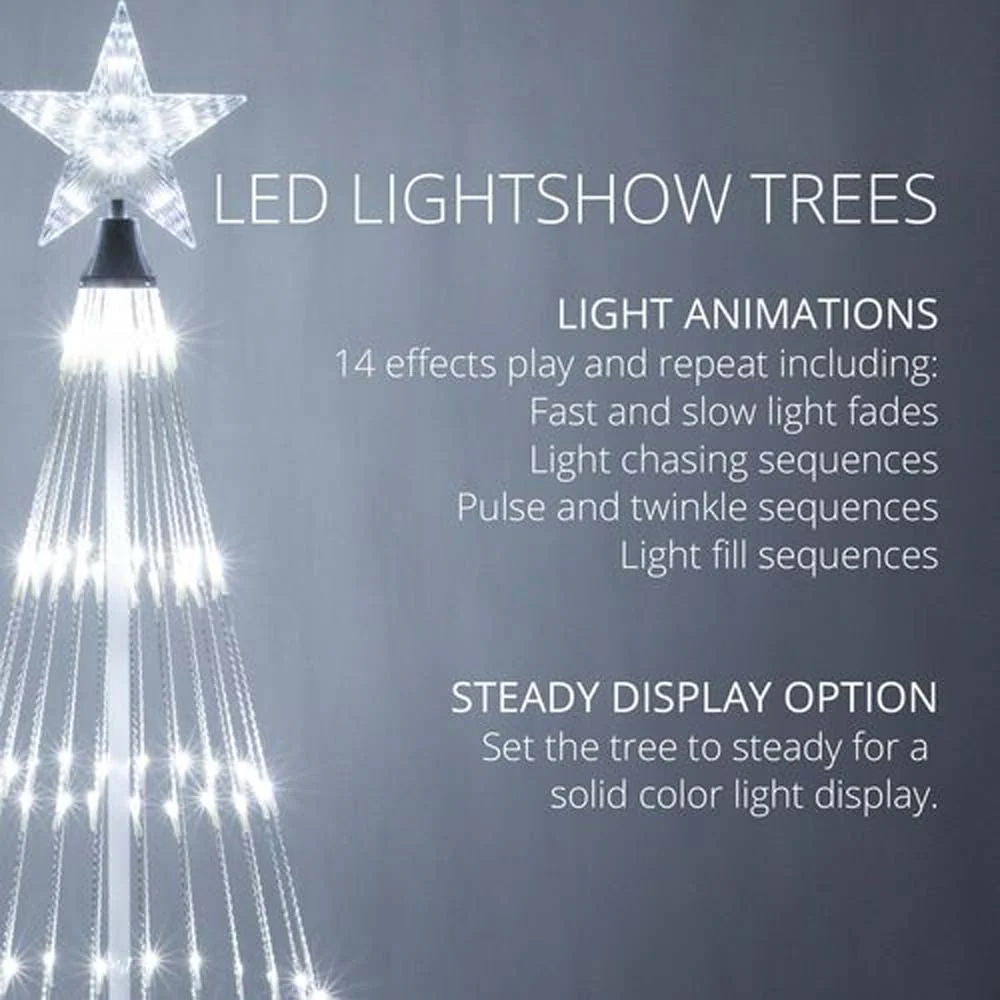 4-ft. Cool White LED Animated Outdoor Lightshow Christmas Tree - Image 6