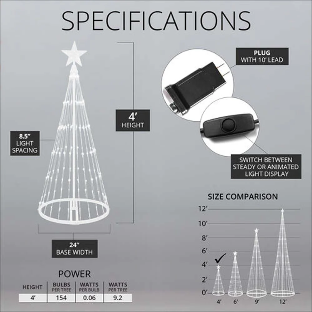 4-ft. Multicolor LED Animated Outdoor Lightshow Christmas Tree - Image 3