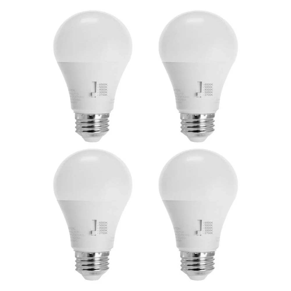 4Pk - Sunlite 9w A19 LED 5CCT Selectable 800LM E26 Base Bulb - 60W Equiv