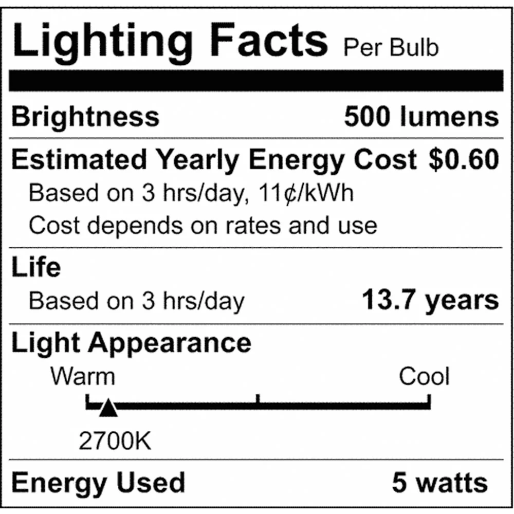 5.5W T14 LED Clear Medium Base 2700K 500 Lumens 120v - Image 9