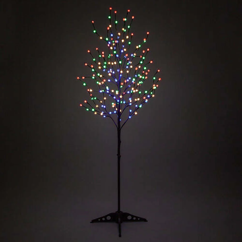 6-ft. Brown Lighted Ornamental Tree, Multicolor LED