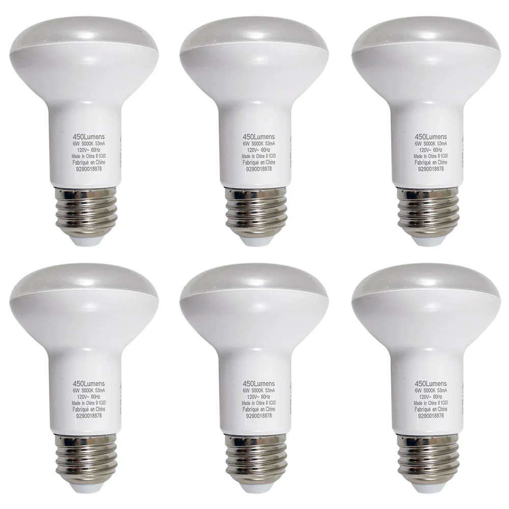 6PK - PILA 6W R20 LED E26 Medium Base 5000K Daylight - Non-Dimmable Bulb