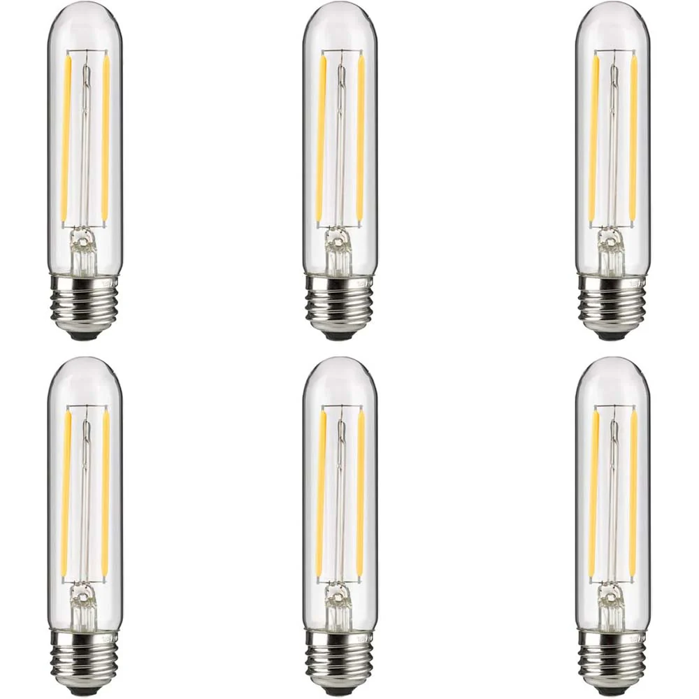 6Pk - Sunlite 2w LED Edison T10/T30 Tubular E26 2700K Bulb - 25W Equiv