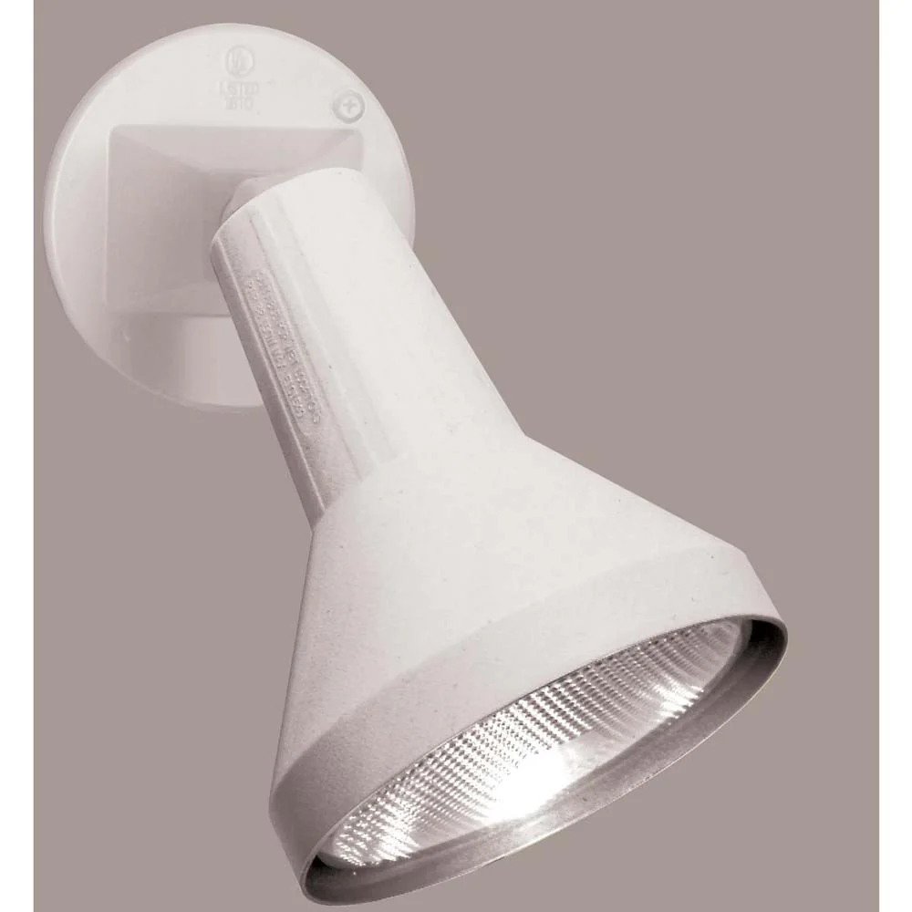 8-in Flood Light Exterior PAR38 w/ Adjustable Swivel White Finish