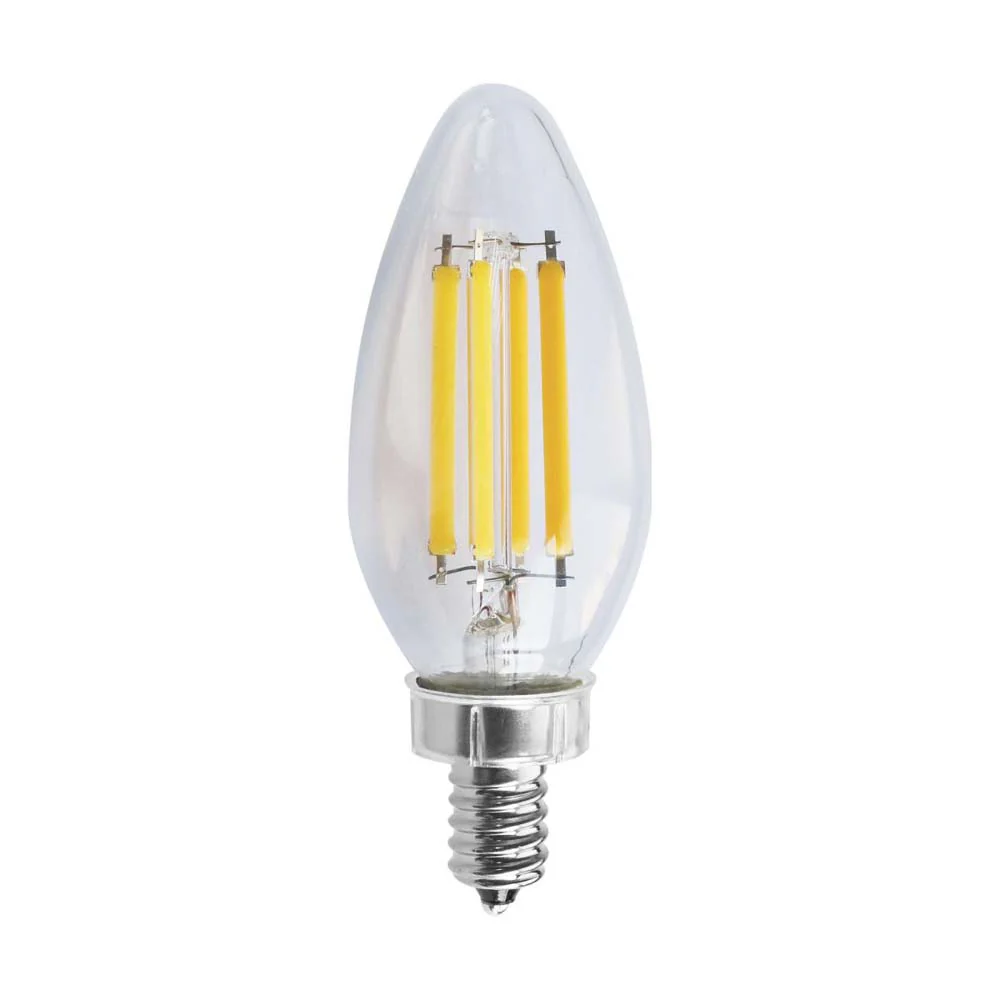 8W C11 LED Clear Candelabra base 2700K