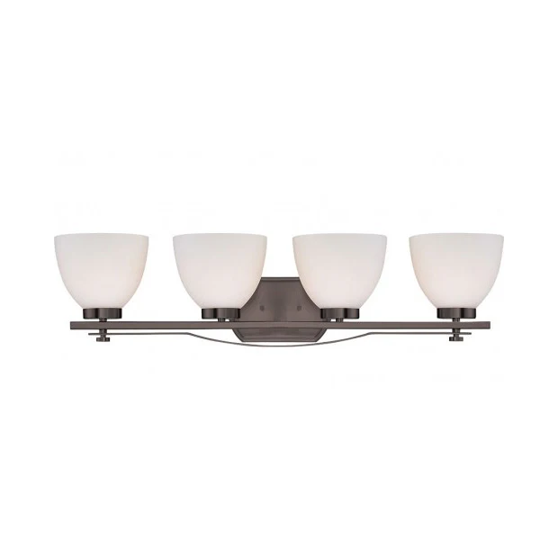 Nuvo Bentley 4-Light Wall Mounted Vanity Light w/ Frosted Glass in Hazel Bronze