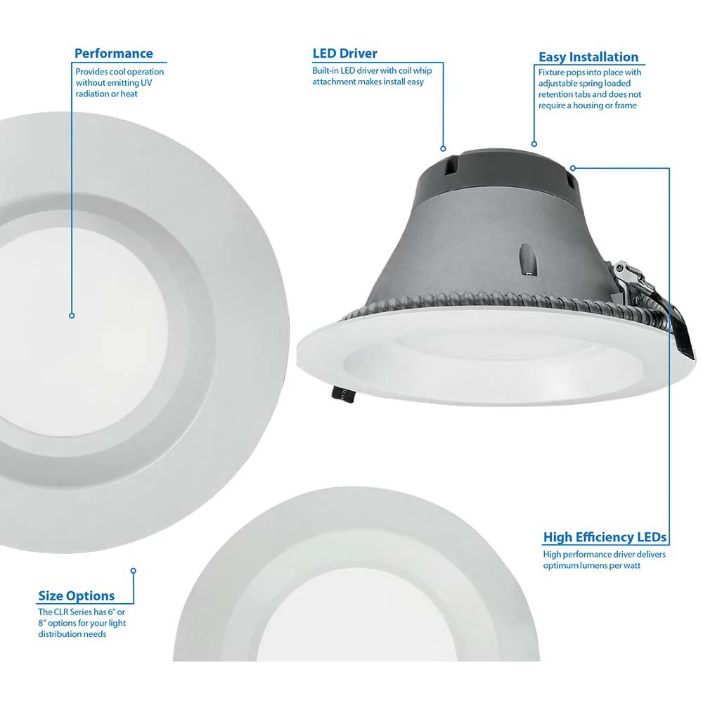 Black Finished Trim for NICOR CLR8 LED Downlight - Image 4