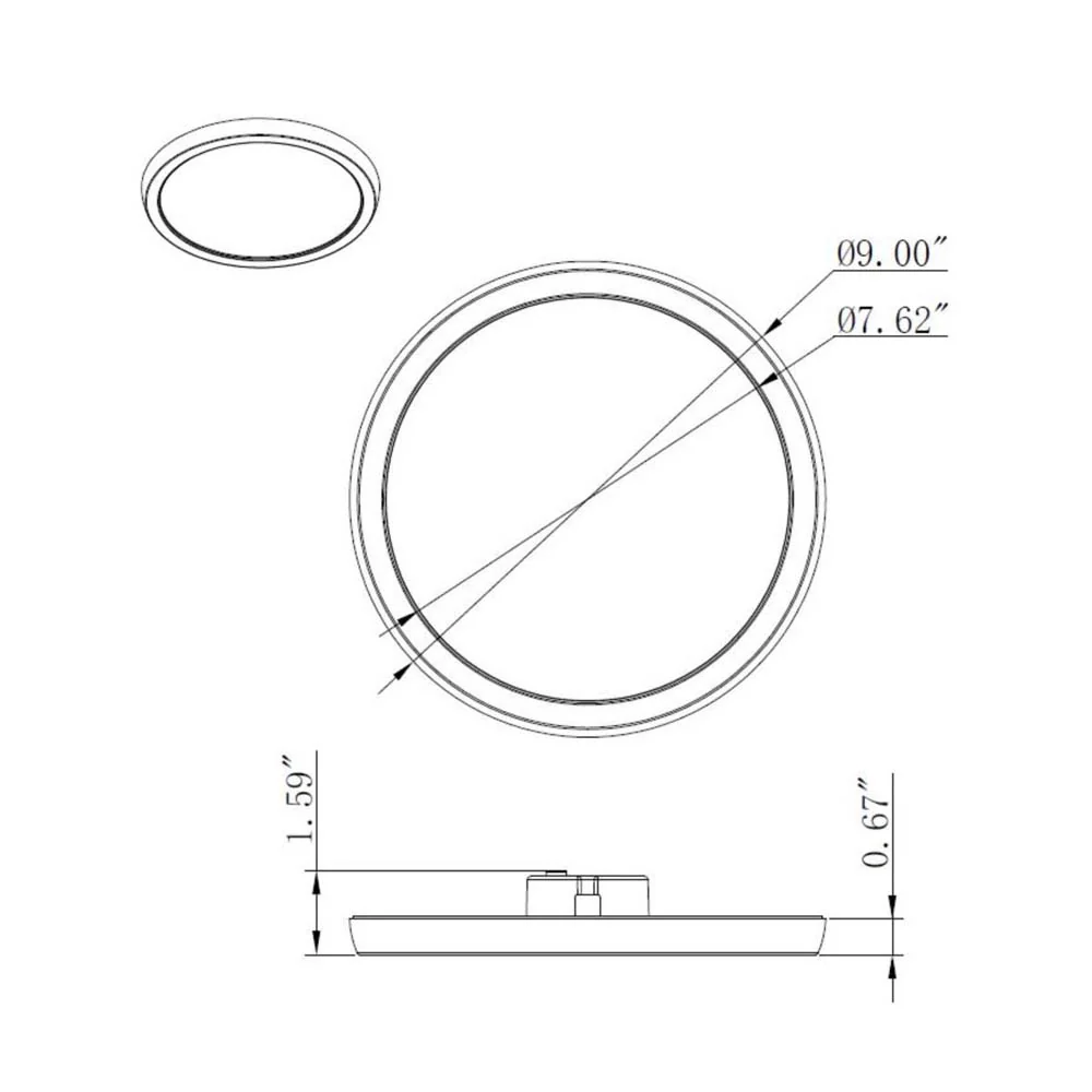 13w 9in. Round LED Flush Mount CCT Selectable with Nickel Finish - Image 5
