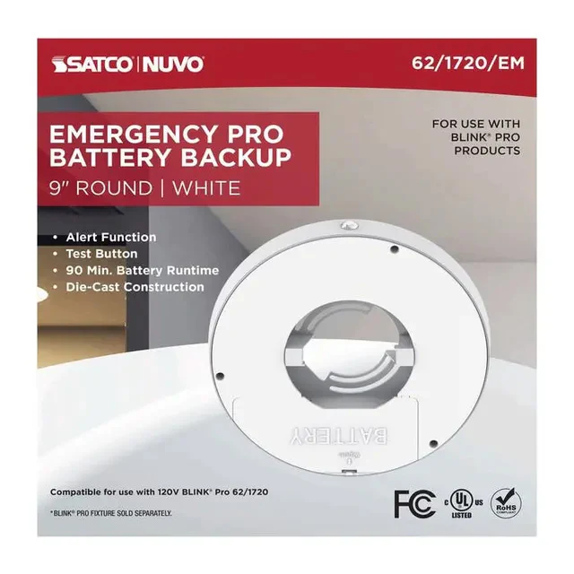 Blink Pro EM Battery Backup 9-in Round Shape White Finish - Image 3