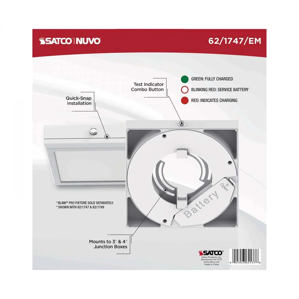 Blink Pro Emergency Battery Backup 7-in Square Shape White Finish - Image 3