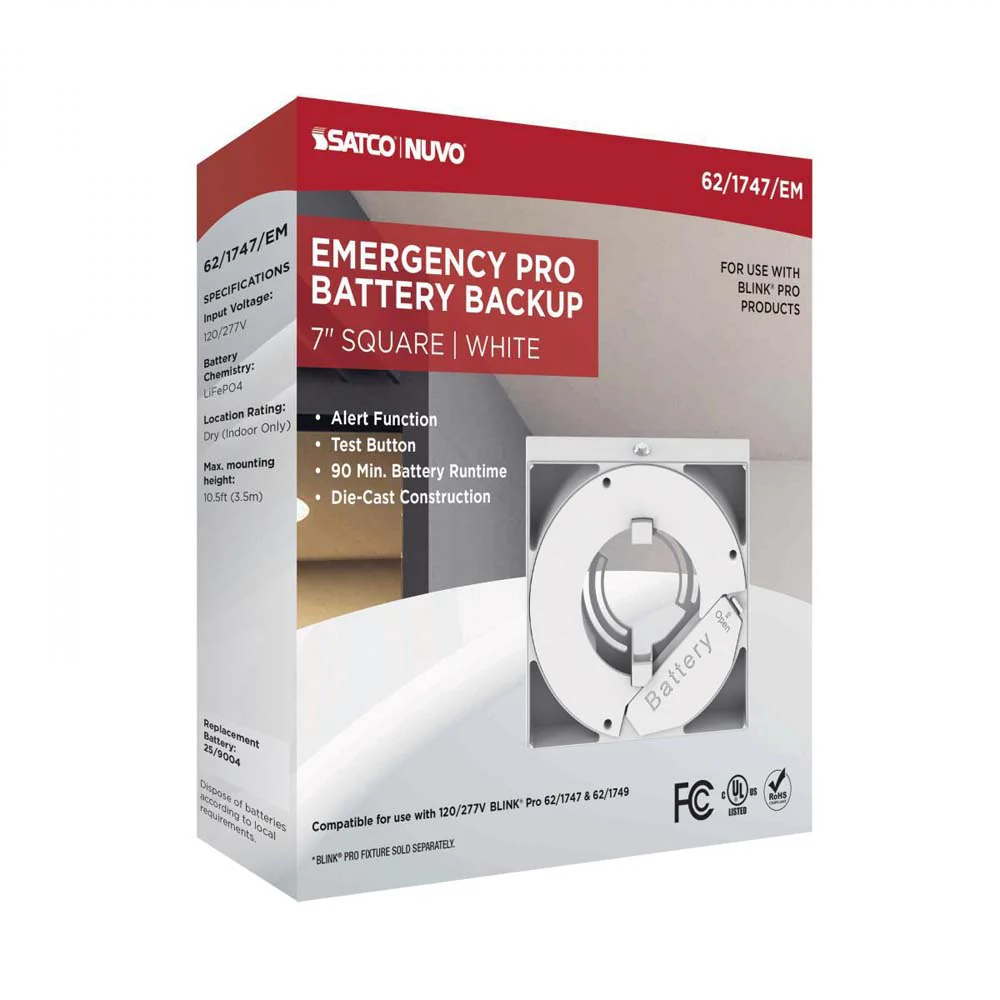 Blink Pro Emergency Battery Backup 7-in Square Shape White Finish - Image 7