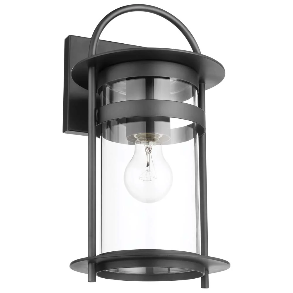 Bracer Medium Wall Lantern Matte Black Finish w/ Clear Glass