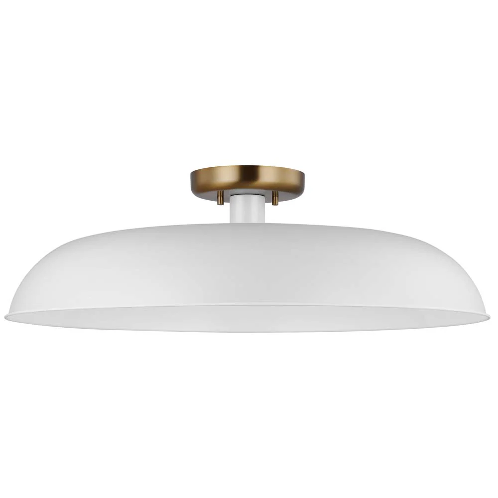 Colony 1-Light Large Semi-Flush Mount Fixture Matte White