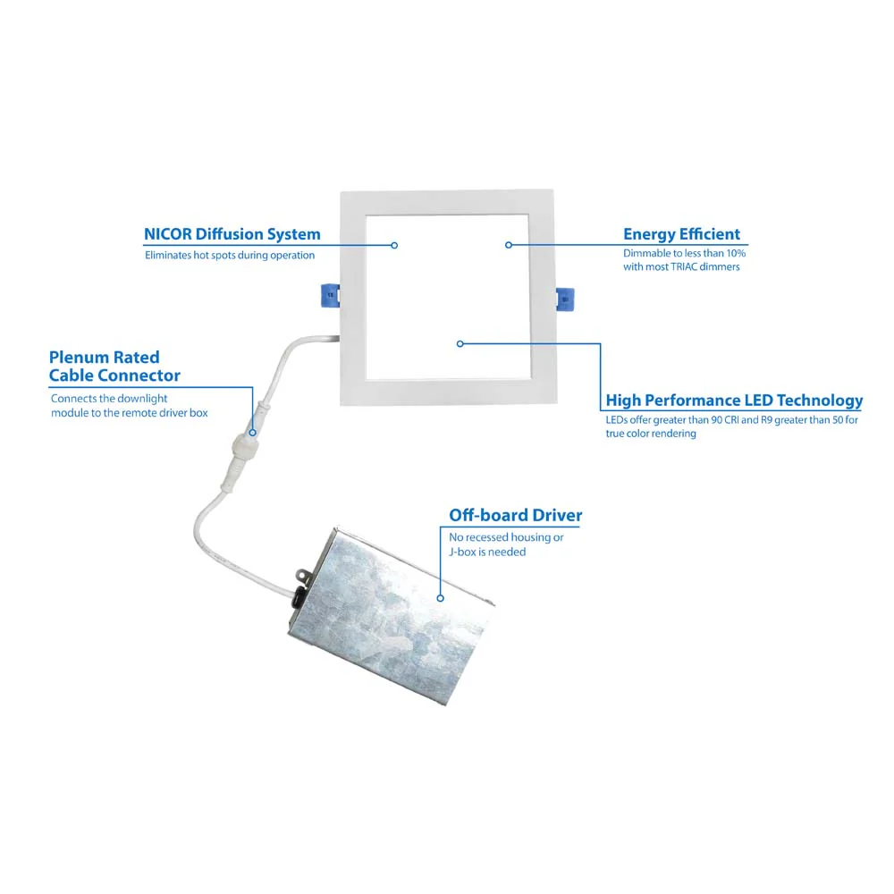 DLE6 Series 6 in. Square White Flat Panel LED Downlight in 4000K - Image 5