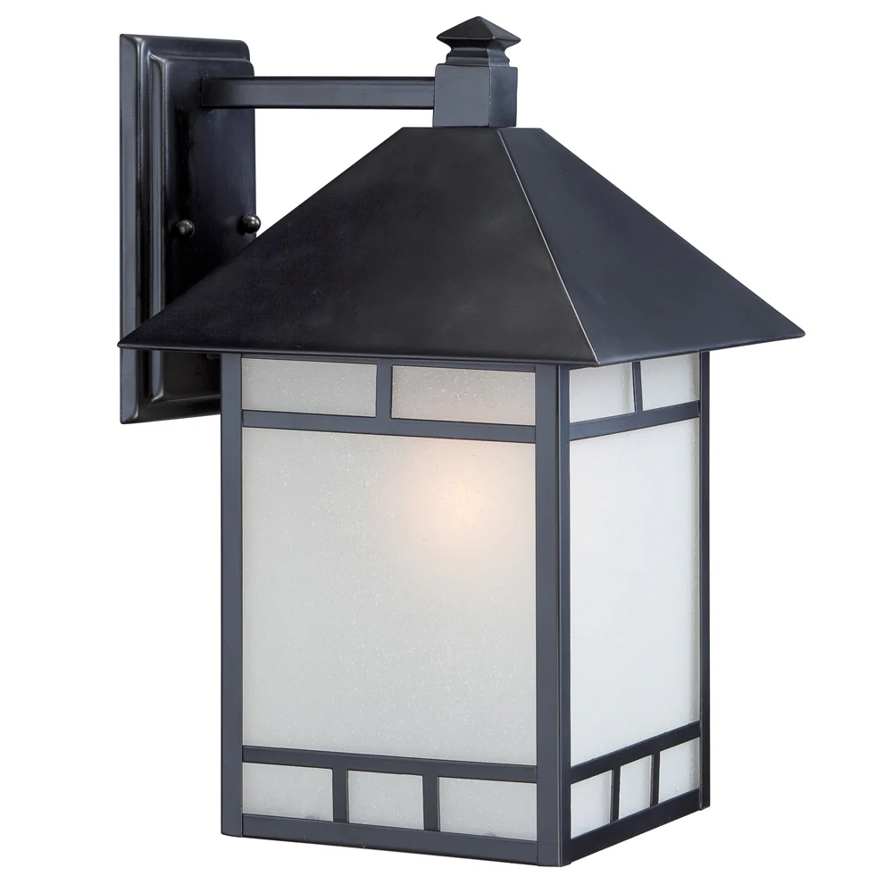 Drexel 1 LT 10" Outdoor Wall Fixture w/ Frosted Seed Glass