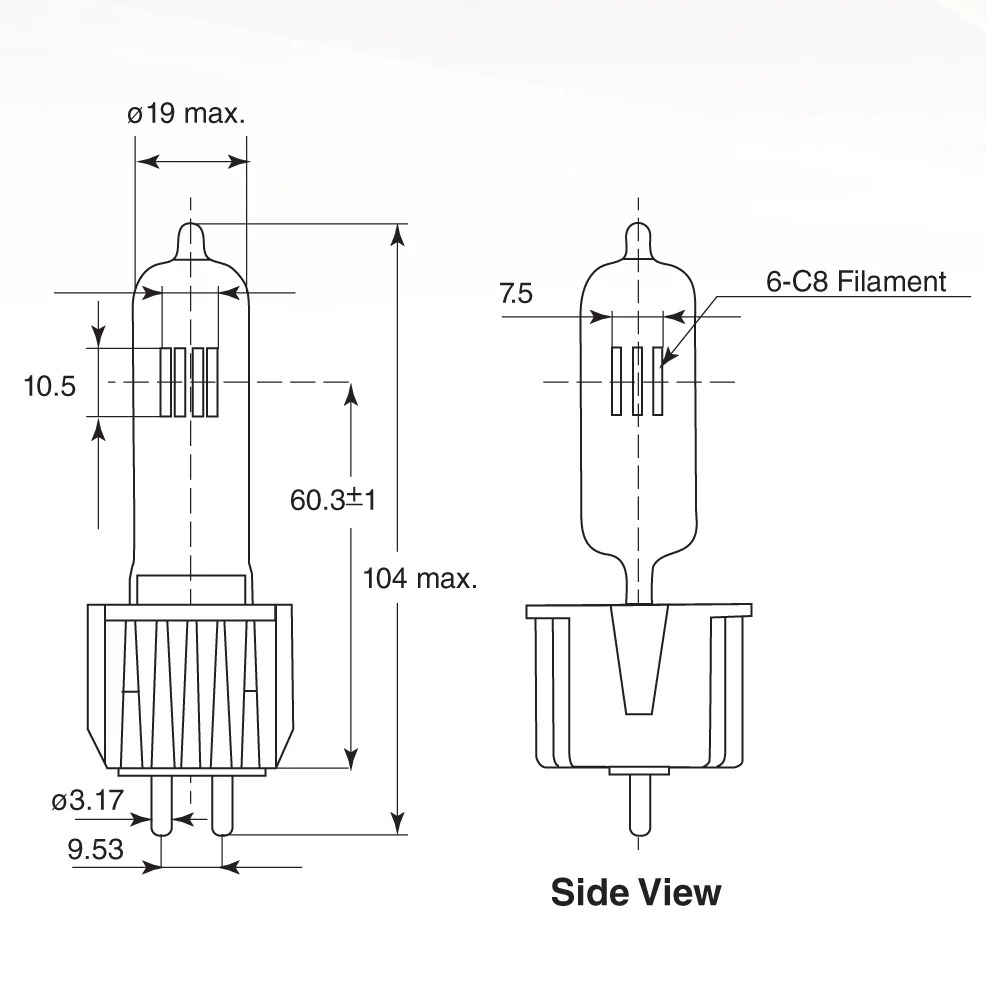 HPL 575/115/X - HPL 575w 115v Long Life Halogen Bulb - ETC Replacement Lamp - Image 3