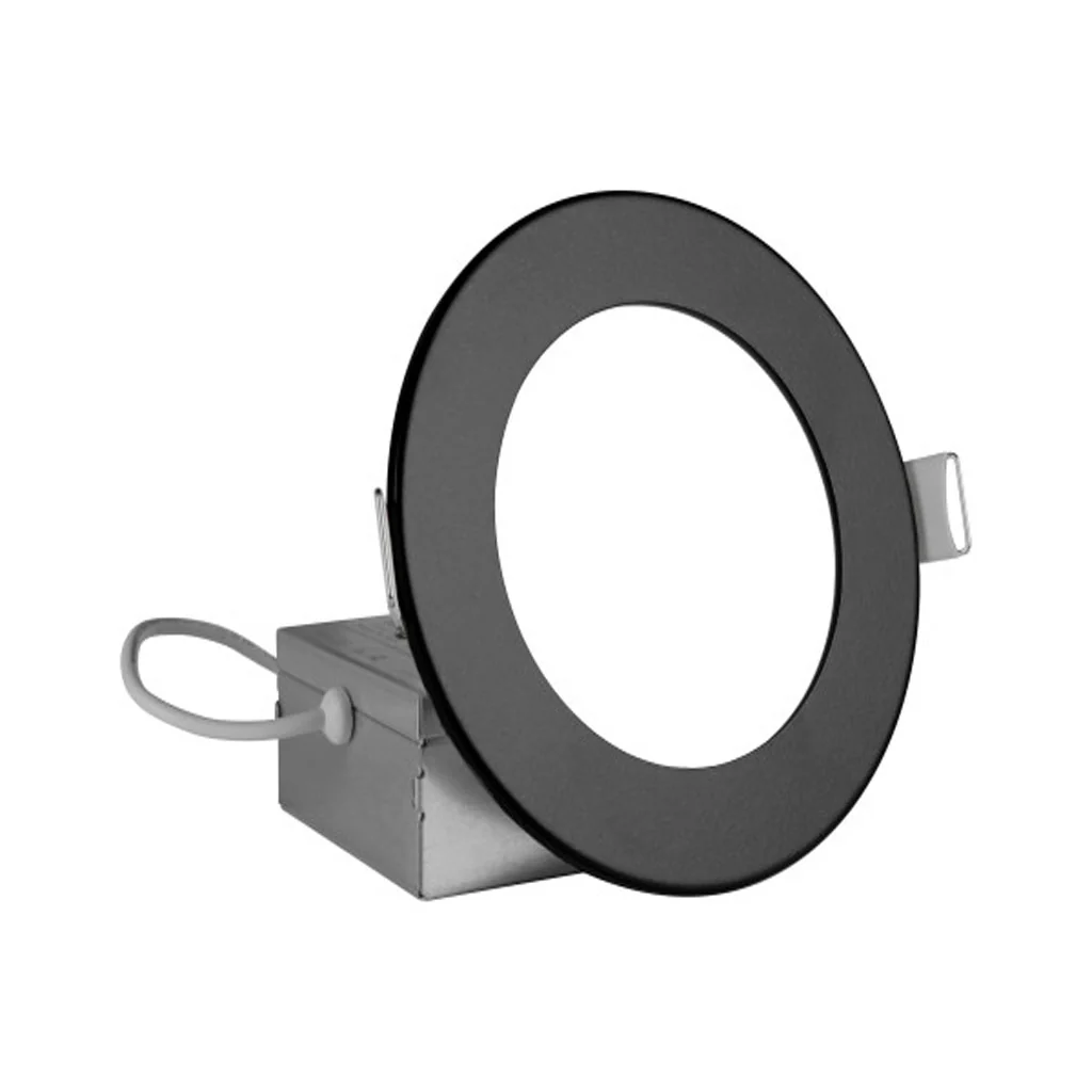 Nicor 4-in Round Black Canless 4000K LED Downlight