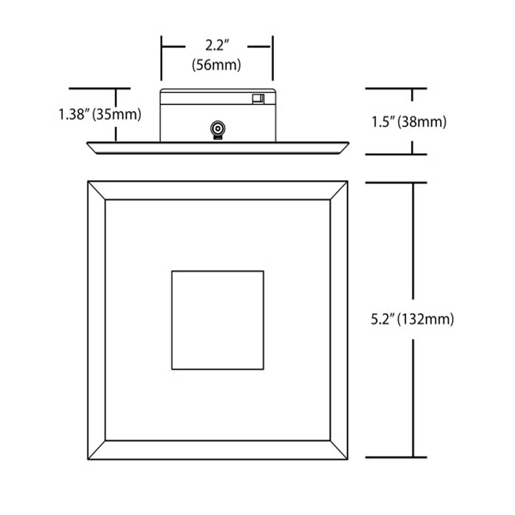 Nicor LED Flush Mount Ceiling Light 3000K with Square Nickel Trim - Image 2