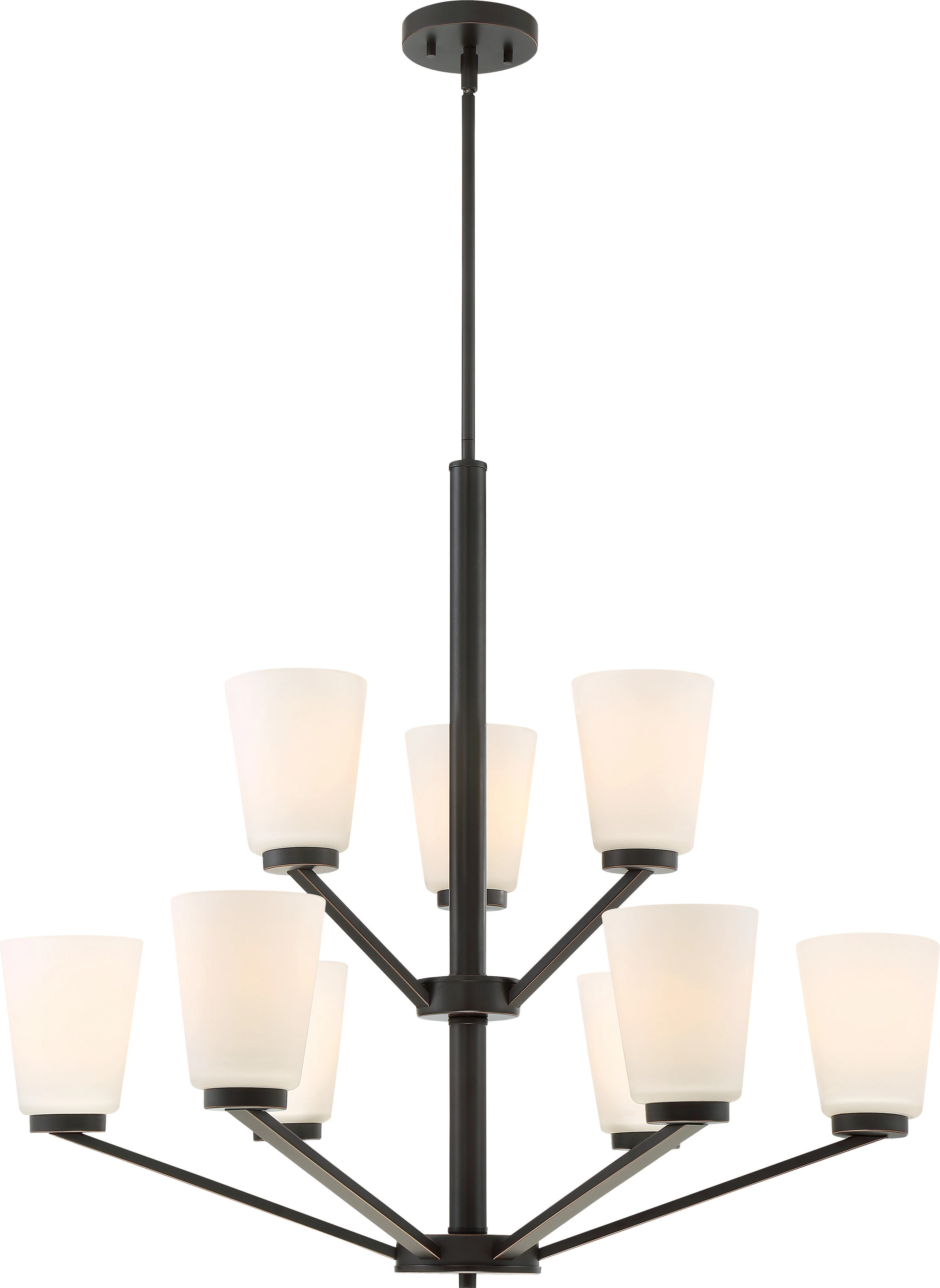 Nome 9-Light Hanging Mounted Chandelier Light Fixture in Mahogany Bronze Finish