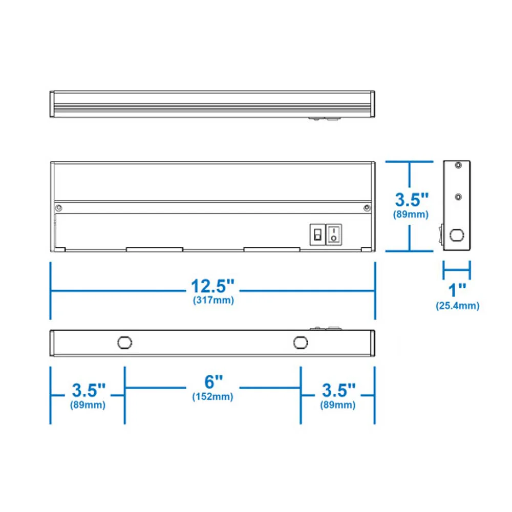 NUC-5 Series 12.5-inch Oil Rubbed Bronze Selectable LED Under Cabinet Light - Image 2