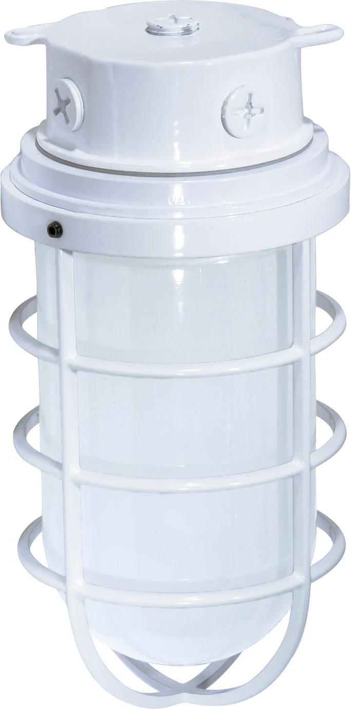Nuvo 1-Light 200w 11" Industrial Surface Mount w/ Frosted Glass in White Finish