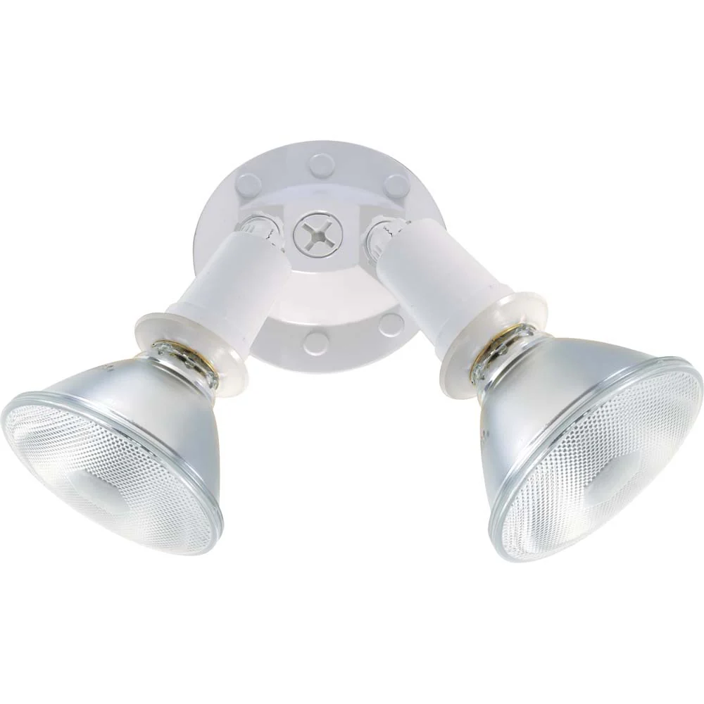 Nuvo 2-Light 10" Flood Light Exterior w/ Adjustable Swivel in White Finish