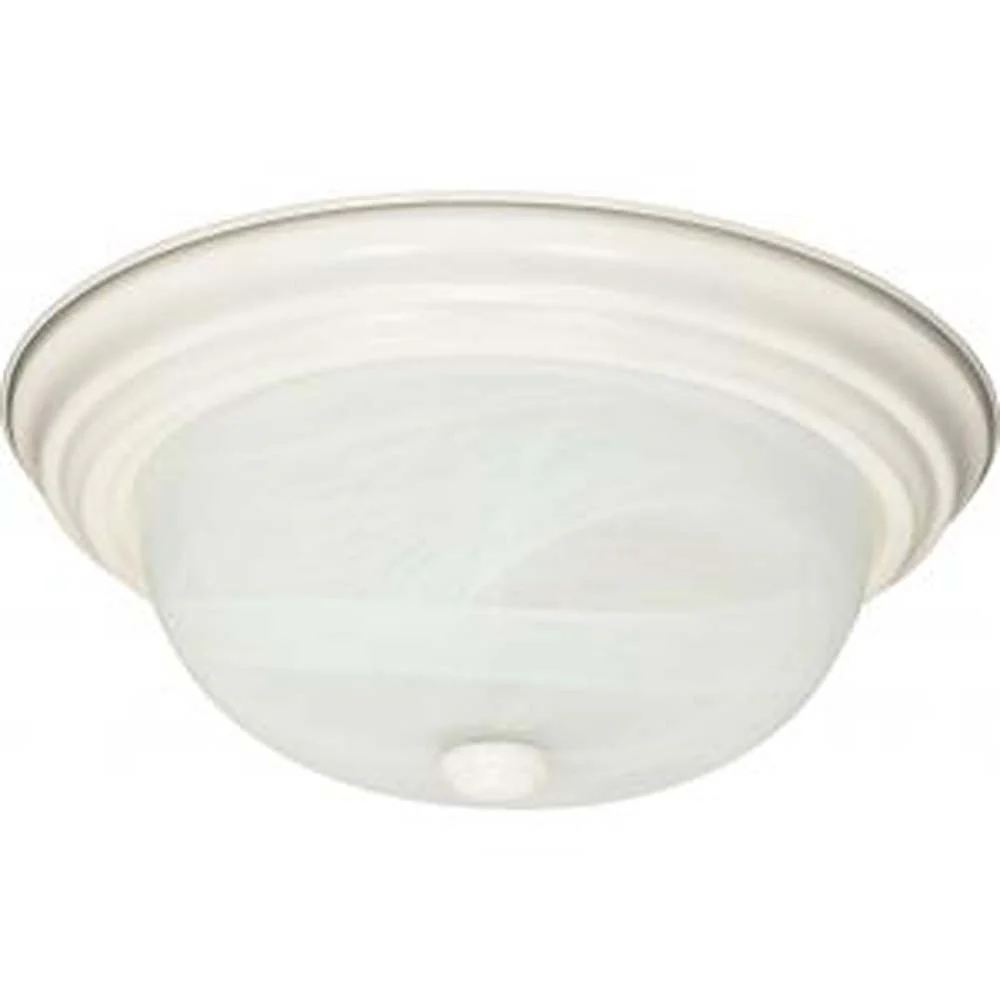Nuvo 2 Light - 13 inch - Flush Mount - Alabaster Glass