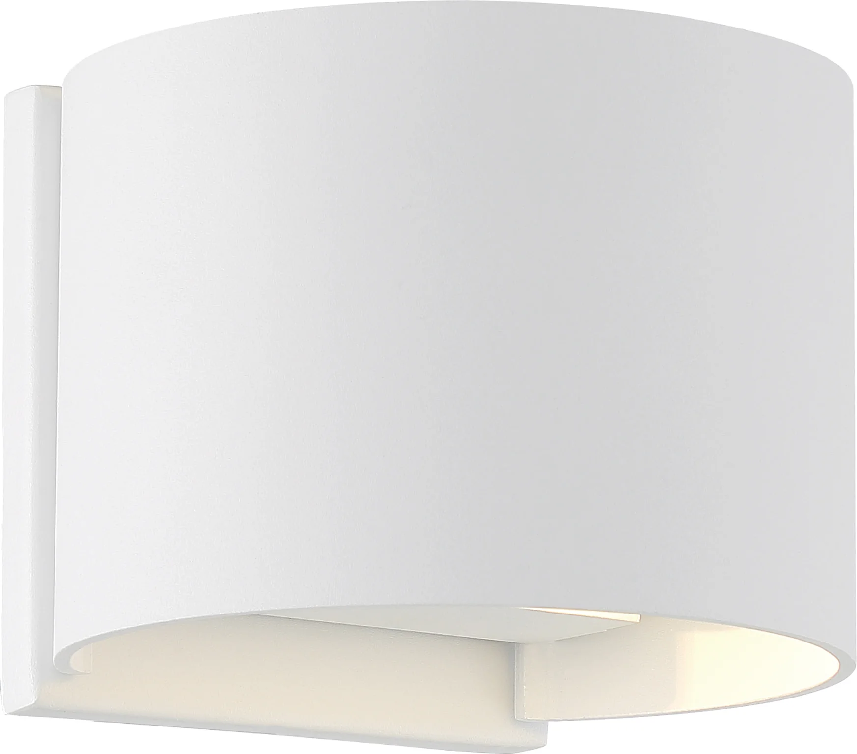 Nuvo Lightgate 1-Light 5w LED Wall Round Sconce w/ White & Clear Ribbed Glass