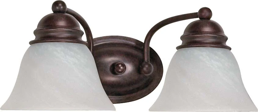 Nuvo Empire - 2 Light - 15 inch - Vanity - w/ Alabaster Glass Bell Shades
