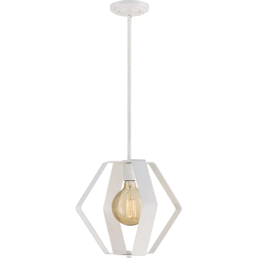Nuvo Lighting 14 in. 60w 1-Light Zen Pendant White Finish