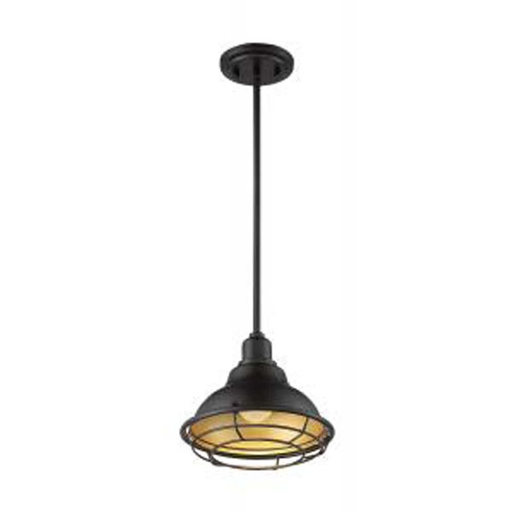 Nuvo Newbridge 1-Light Small Pendant w/ Dark Bronze & Gold Finish
