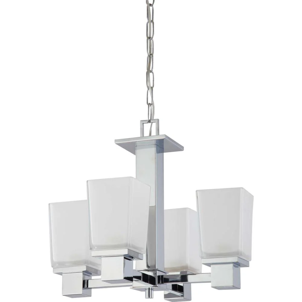 Nuvo Parker - 4 Light Chandelier w/ Sandstone Etched Glass